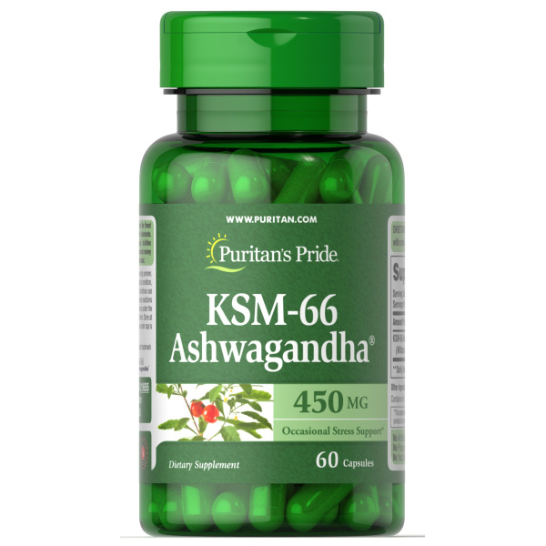 Puritan's Pride - Ashwagandha KSM-66 - 450 mg - (60) Puritan's Pride - Ashwagandha KSM-66 - 450 mg - (60) - تصویر 1