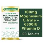 Advanced Magnesium Citrate with Vitamin D3 - 6300IU D3 - 100mg Magnesium - (90) - Nature’s Bounty