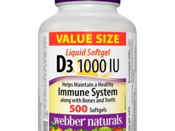 Vitamin D3 1000IU Value Size - (500) - Webber Naturals